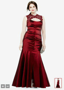 Image: Sleeveless Red Taffeta Plus Size Handfasting Gown