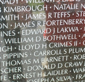 Names on the Vietnam Veterans Wall