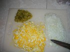 Chop vegetables for potato salad