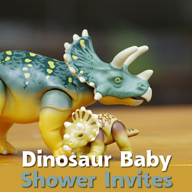 Adorable and Cute Dinosaur Baby Shower Invitations