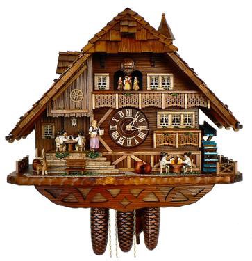 Schneider Chalet Cuckoo Clock with men playing cards