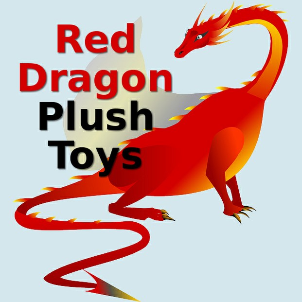 Red color stuffed plush dragon toys for kids of all ages