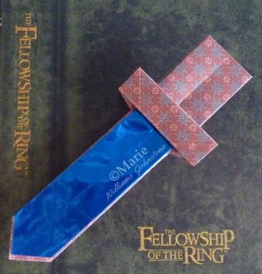 Bilbo Baggin's Sword Folded from Paper and Shiny Foil