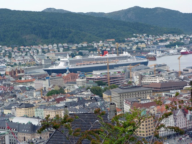 Queen Mary in Deep Harbour of Bergen