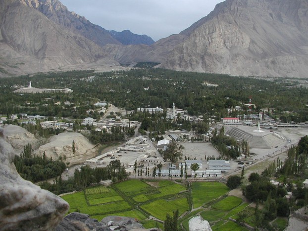 view from Skardu Fort, Gilgit–Baltistan, northernmost Pakistan; disputed Kashmir region