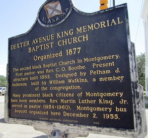 Plaque outside Dexter Avenue King Memorial Church