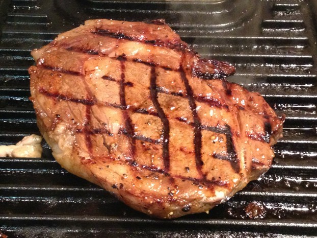 Grilled steaks...enjoy them year round with an indoor grill pan