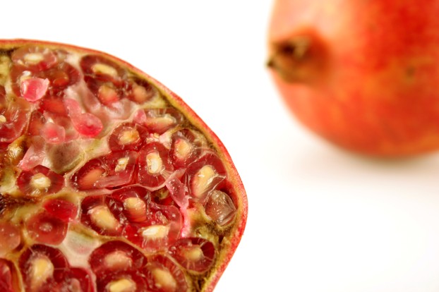 cross-section of a pomegranate fruit