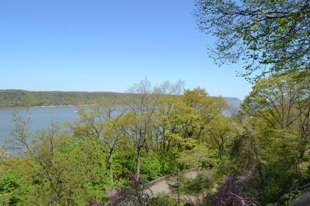 Dramatic views across the Hudson River to the New Jersey Palisades.