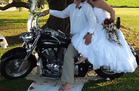 Wedding pictures often include the motorcycle