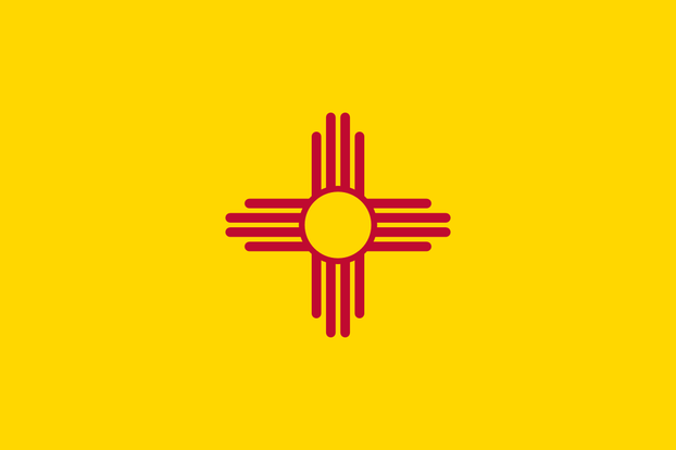 sacred Zia symbol of sun and four directions on Flag of New Mexico