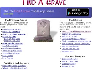 Find A Grave Main Page