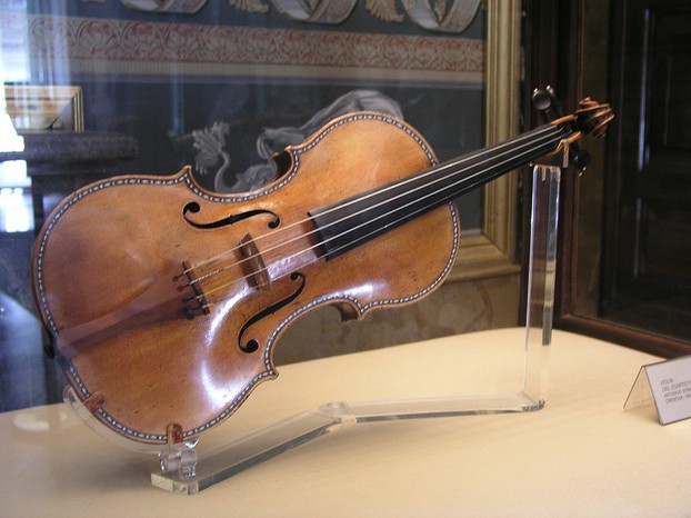 ca. 1687 Spanish Stradivarius II on exhibit at Palacio Real de Madrid, Calle de Bailén, Madrid historic center