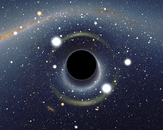 simulation of black hole in front of Large Magellanic Cloud