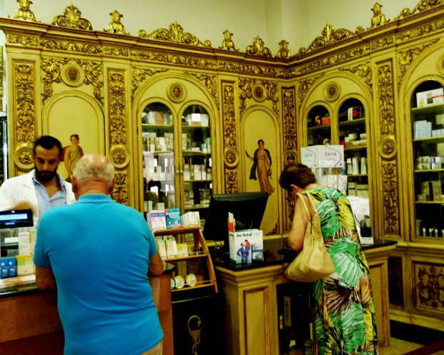 Interior of  Pharmacy in Cefalaù's main street