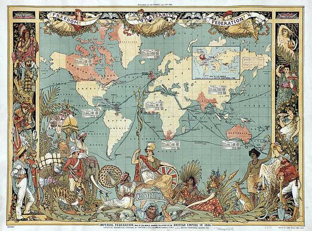 british empire map by walter crane