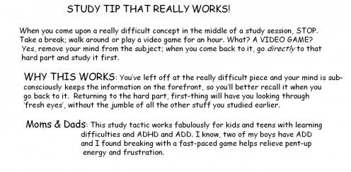 My ADD Teens: a Helpful Study Tip