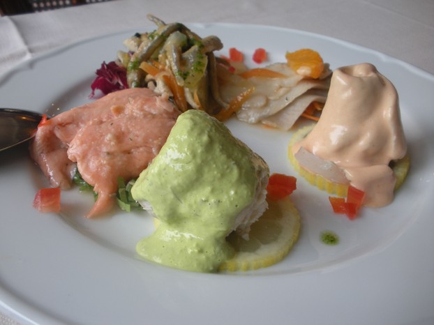 Lake trout prepared four ways, as served on Lake Maggiore in Northern Italy