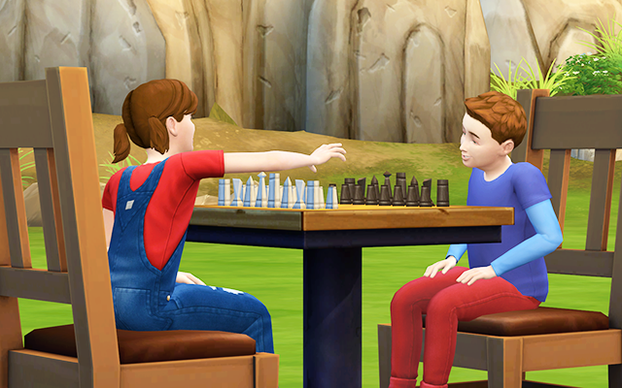 Perry plays chess with his sister, Lorelei. She's an Artistic Prodigy.