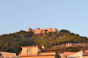 The Arechi Castle is easy to spot up in the hills above Salerno.