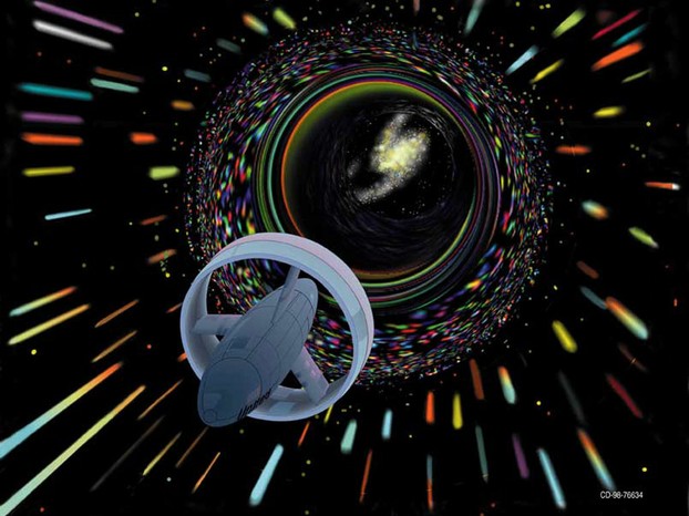 artist's conception of wormhole travel