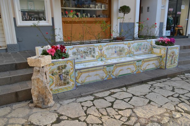 Capri is known for its ceramic arts...even on public benches!