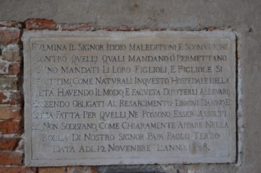 The Plaque Forbidding Child Abandonment - Find It In "Secret Venice"