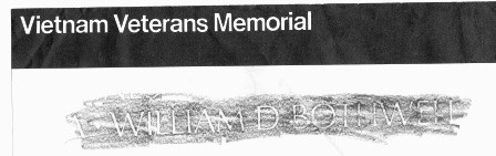Rubbing from the Vietnam Veterans Memorial Wall