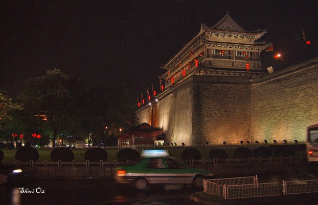 Old City Gate at Night, Xi'an, China