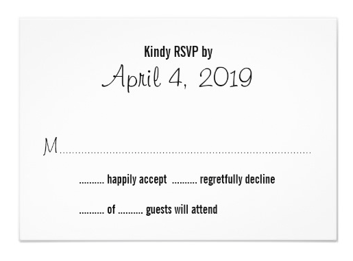 Simple Guest Count RSVP Cards