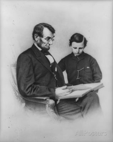 Abraham Lincoln (Reading with Son Tad)
