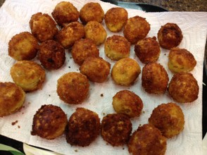 Polpettini (tiny fried meatballs) of tuna, lemon and anchovy. From "Cicchetti and Other Small Italian Plates to Share".