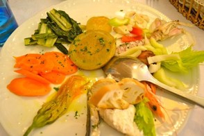 Seafood and vegetable cicchetti