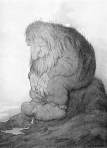 Drawing of Troll by Theodor Kittelsen