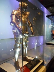 Historic armor on display in the Tower's museum collection.