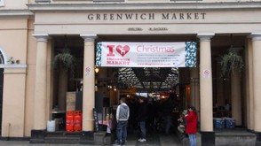 Greenwich Market, where you can sample foods & shop in numerous stands.