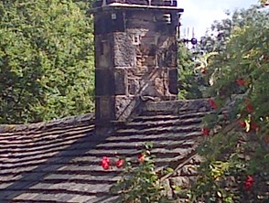 Local slate roof and stone chimney