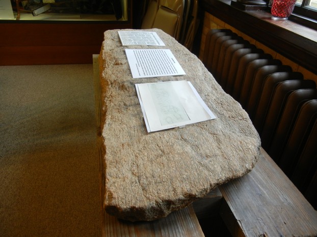 Bourne Stone on Display at the Boure Historical Society
