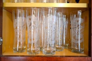 Peroni pint glasses. Yes, we have a lot of them.