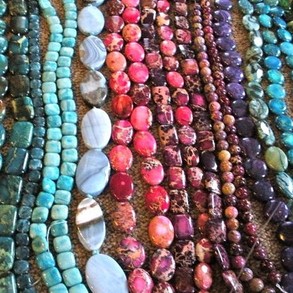 A variety of beads for jewelry making