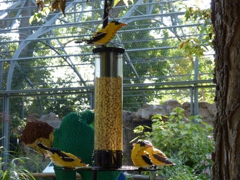 Goldfinches Lego Sculpture