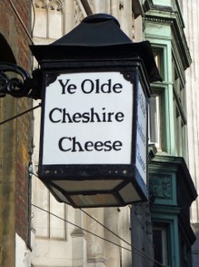 Ye Olde Cheshire Cheese Sign in Fleet Street, London