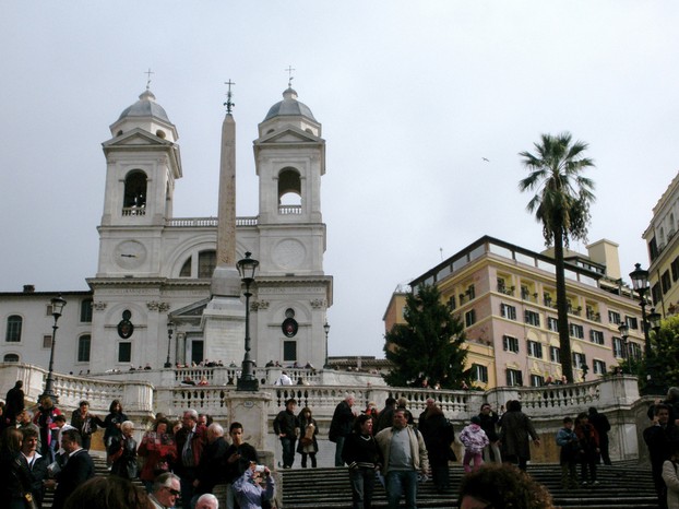 The Spanish Steps are popular with tourists...and also con artists, if you're not careful.
