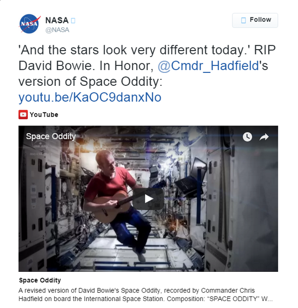 NASA's tribute to David Bowie