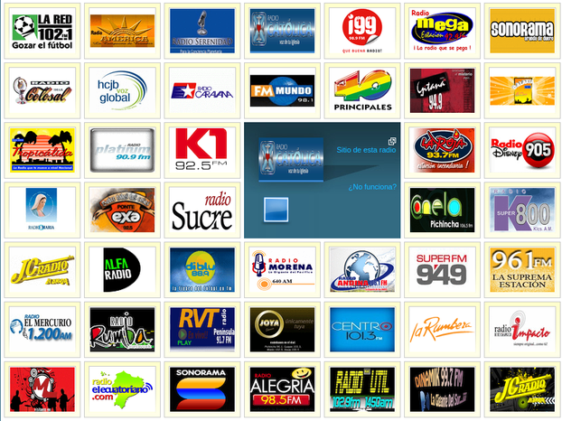 Screenshot of Spanish Radio