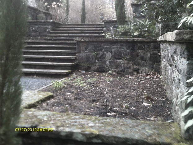 Steps in the formal gardens