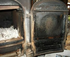 How to clean the glass on a wood-burning stove