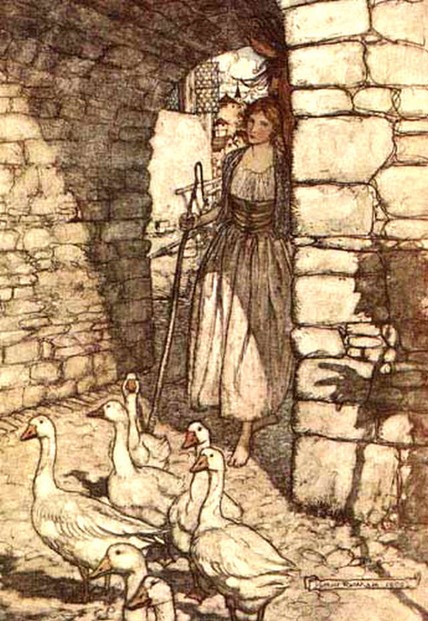The Goose Girl illustration by Arthur Rackham