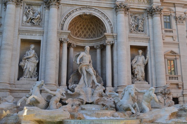 The Trevi Fountain - always crowded with tourists, day and night
