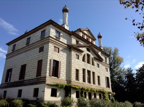 The rear view of the villa
